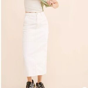Madewell white denim skirt